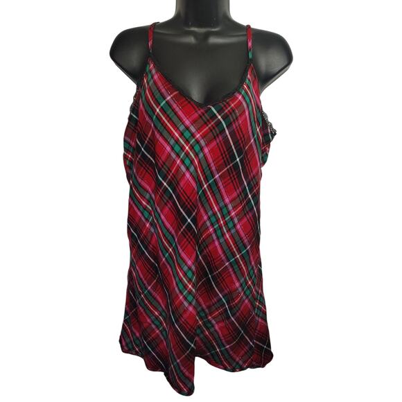 Victoria Secret Plaid Chemise Red Women's Size Large - Picture 1 of 4